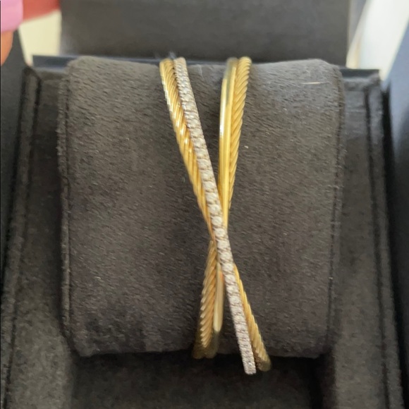 Diamond 18 k yellow gold David Yurman crossover - Picture 2 of 8